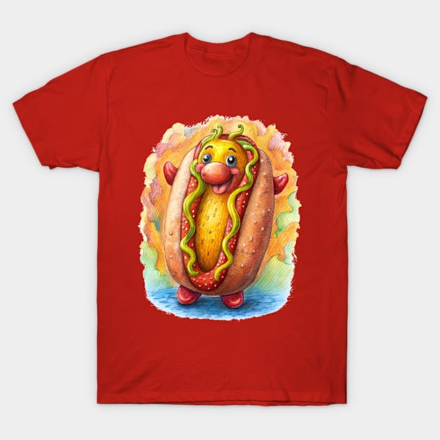 Hot Dog Anime Face T-Shirt by Anime Planet